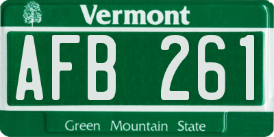 VT license plate AFB261