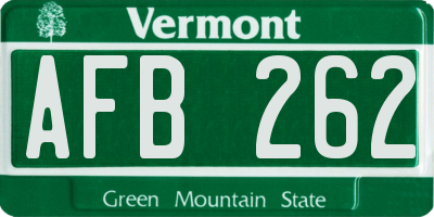 VT license plate AFB262