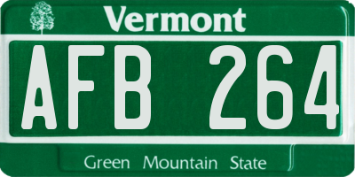 VT license plate AFB264