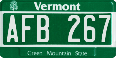 VT license plate AFB267