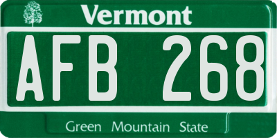 VT license plate AFB268