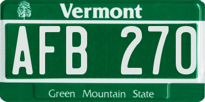 VT license plate AFB270