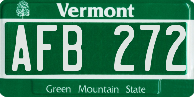 VT license plate AFB272