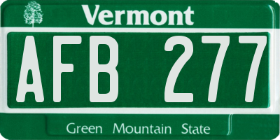 VT license plate AFB277