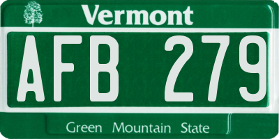 VT license plate AFB279