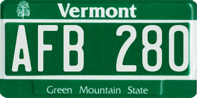 VT license plate AFB280