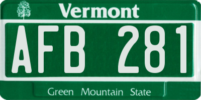 VT license plate AFB281