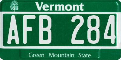 VT license plate AFB284