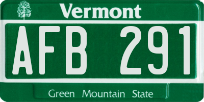 VT license plate AFB291