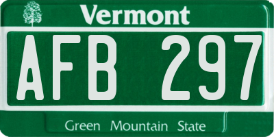 VT license plate AFB297