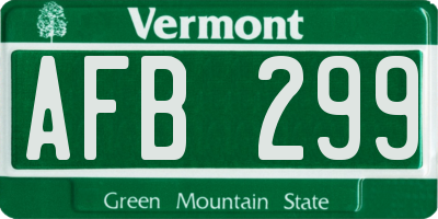 VT license plate AFB299