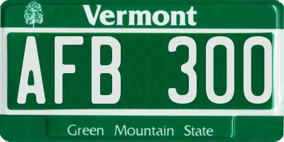 VT license plate AFB300