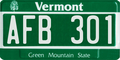 VT license plate AFB301