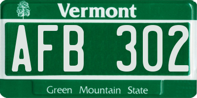 VT license plate AFB302