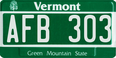 VT license plate AFB303