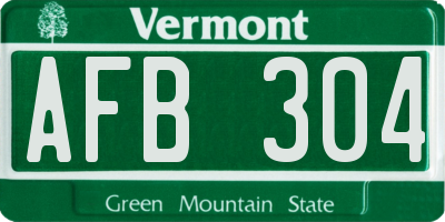 VT license plate AFB304