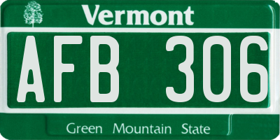 VT license plate AFB306