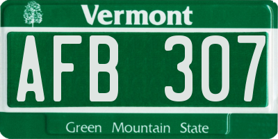 VT license plate AFB307