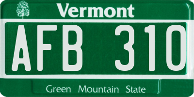 VT license plate AFB310