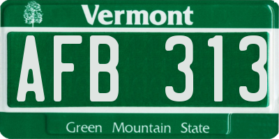 VT license plate AFB313