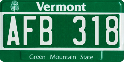 VT license plate AFB318