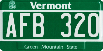 VT license plate AFB320