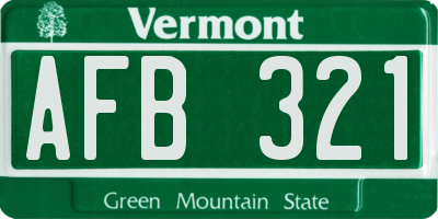 VT license plate AFB321