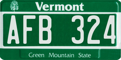 VT license plate AFB324