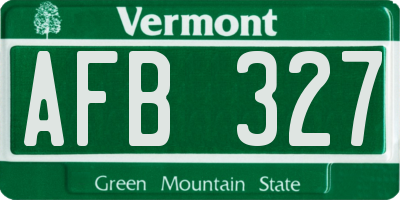 VT license plate AFB327