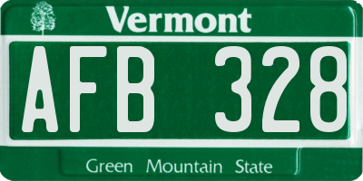 VT license plate AFB328
