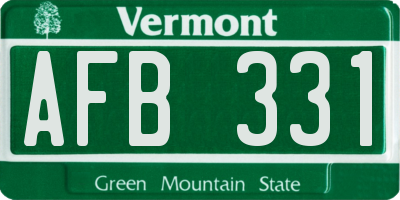 VT license plate AFB331