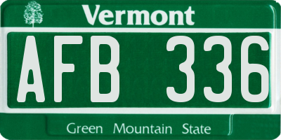 VT license plate AFB336