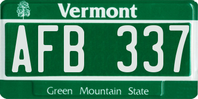 VT license plate AFB337