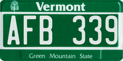 VT license plate AFB339