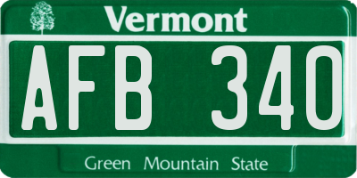 VT license plate AFB340