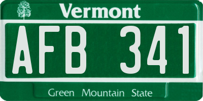 VT license plate AFB341