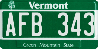 VT license plate AFB343