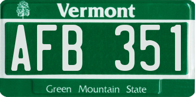 VT license plate AFB351