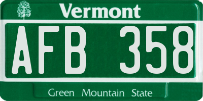 VT license plate AFB358