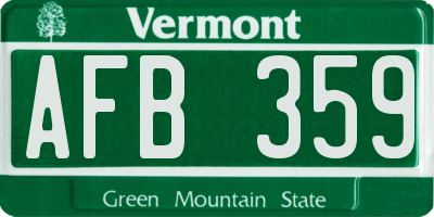 VT license plate AFB359