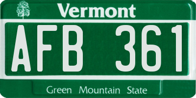 VT license plate AFB361