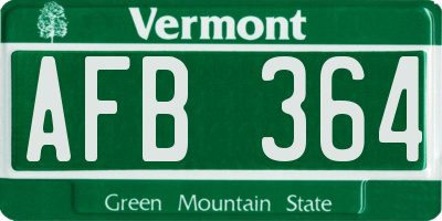 VT license plate AFB364