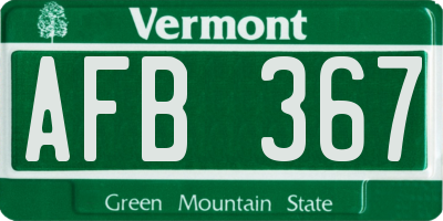 VT license plate AFB367