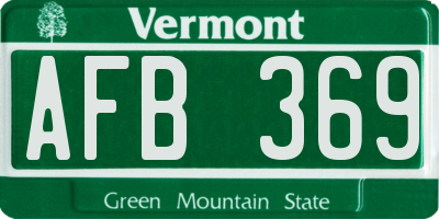 VT license plate AFB369