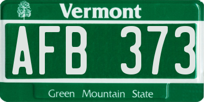 VT license plate AFB373