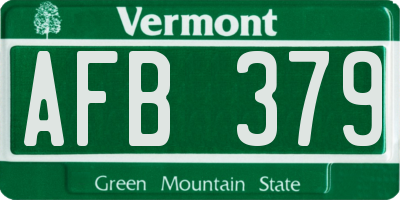VT license plate AFB379