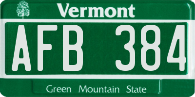 VT license plate AFB384