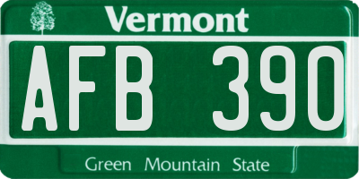 VT license plate AFB390