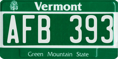 VT license plate AFB393