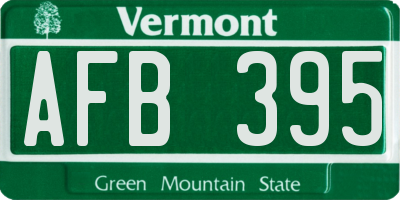 VT license plate AFB395